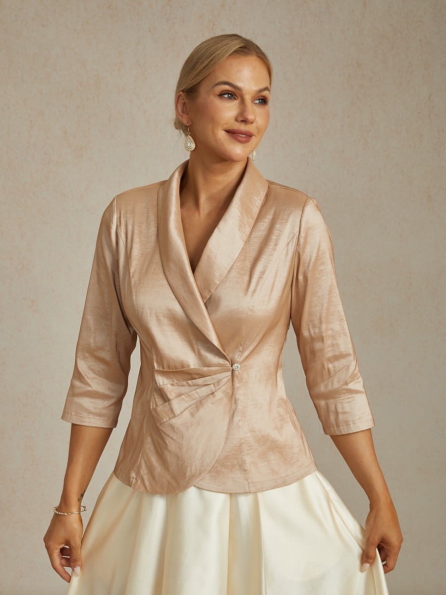 Dámské Oblečené topy Elegantní Večírek stylové Do V Šampaňská Jaro. Podzim. Zima. Léto 2025 - $79.99 –P4