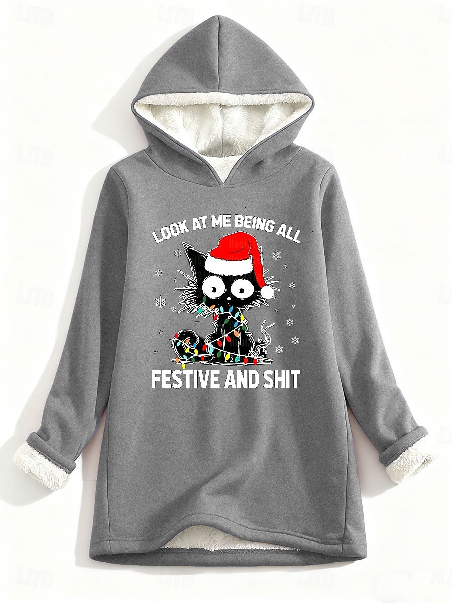 Női Pulóver Hoodie pulóver Grafika Szöveg Alkalmi Comfrt Hosszú ujj Kapucni Normál felsők Utca Hétköznapi Nyomtatott Arcpír rózsaszín Medence Szürke Ősz Tél 2025 - $33.99 –P5