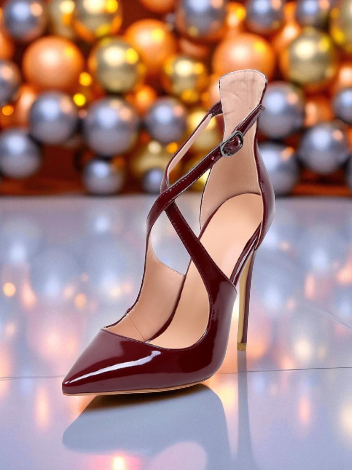 Women's Purple Patent Leather Strappy Stiletto Heels - Pointed Toe Dress Shoes for Formal Events and Cocktail Parties 2026 - $79.99 –P1