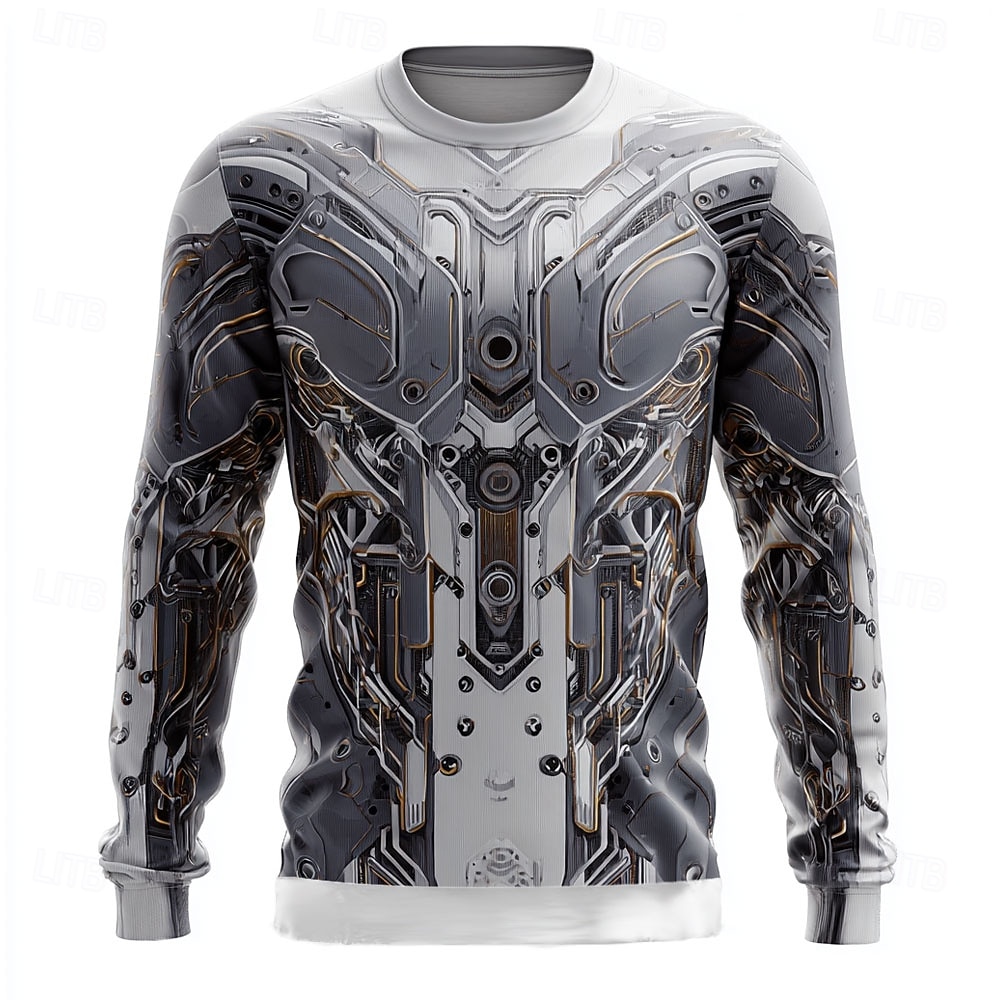 Per uomo Costume Felpa Casual Manica Lunga Girocollo Vacanza Feste Regalo Bianco 1 Bianco Girocollo 3D Tutte le stagioni progettista S M L XL XXL XXXL del 2026 a $28.99 –P1