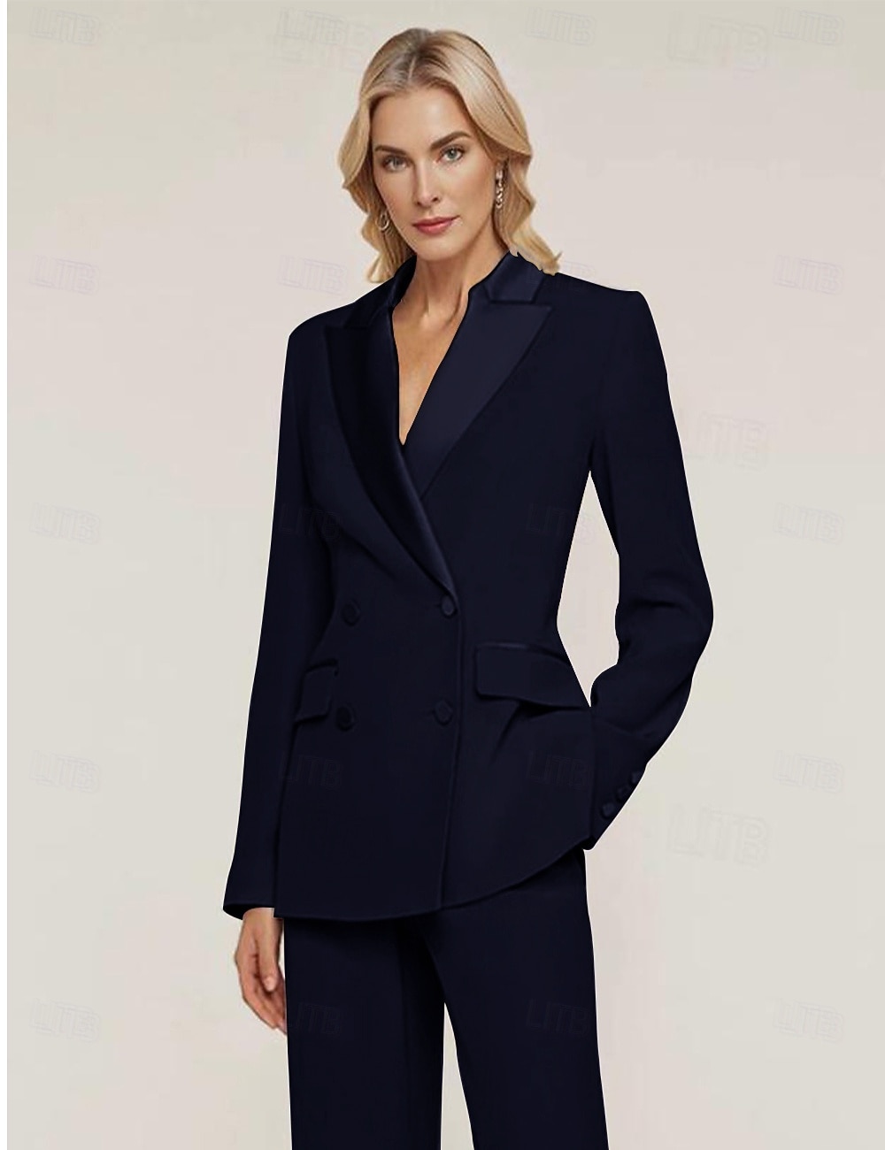 Női Blézer Sport kabát Előírásos Esküvői vendég Sifon Elegáns Hosszú ujj Csúcs hajtóka Dupla soros 2025 - $104.99 –P7