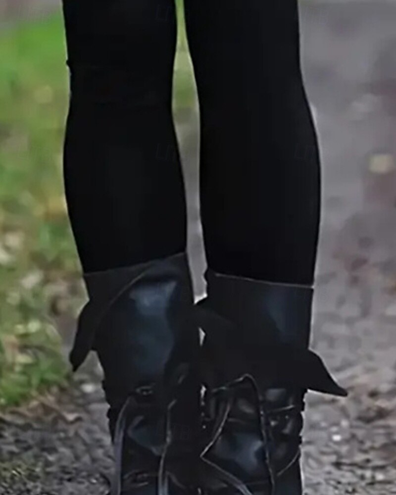 2026年 女性用 バイキング チノパン レギンス 心地よいレギンス 旅行度假风 ベーシック カジュアル 全長 ハイウエスト バタフライ MOON プリント 保温 快適 伸縮性あり カジュアル 日常 ストリート ブラック 秋 冬 スリムフィット  コレクション – $21.99 –P3