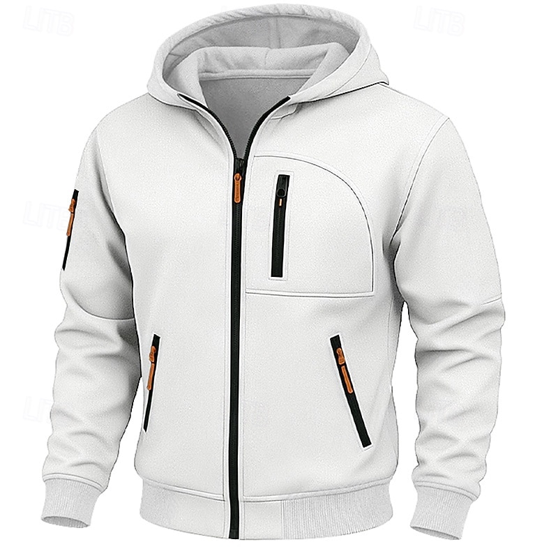 Férfi Kapucnis felsőrész Teljes cipzáros kapucnis Gyapjú pulóver Taktikai kapucnis pulóver Fekete Fehér Katonai zöld Burgundi vörös Sötétkék Kapucni Sima Texturált Sport & Szabadtéri Hétköznapi Napi 2025 - $23.99 –P9