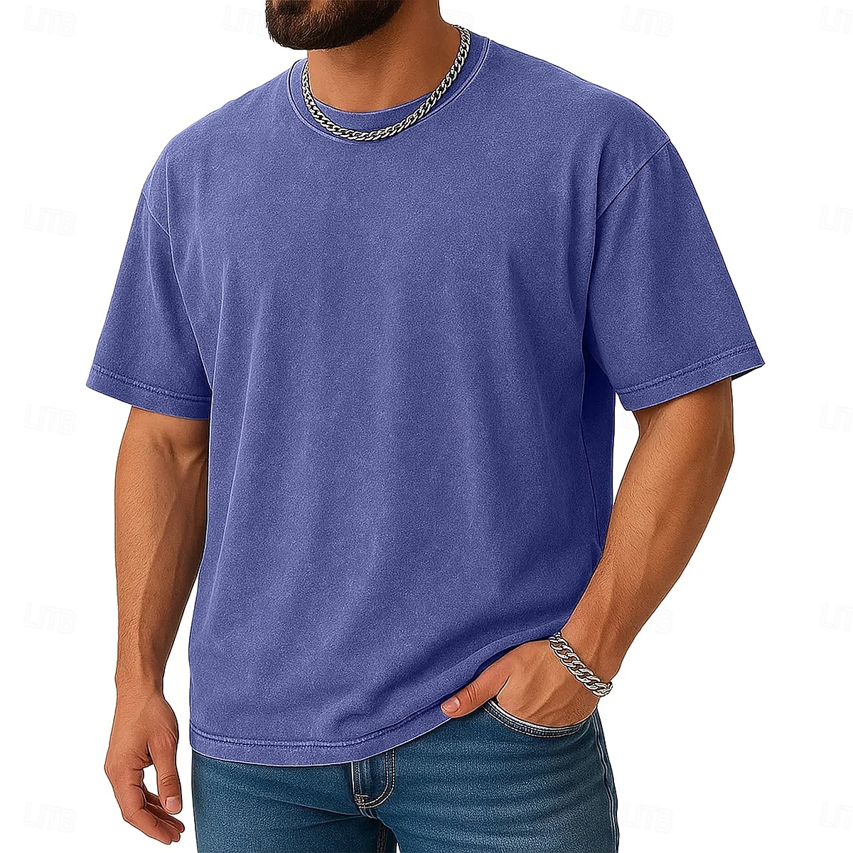 SoftFade™ Herren T-Shirt Kurzarm Rundhalsausschnitt Sommer Frühling Einfarbig Elegant Vintage Neutral Rundhalsausschnitt Verwaschen Einfarbig Lässig Zuhause Outdoor Schwarz Pink Königsblau Top Tee 2026 - $26.99 –P12