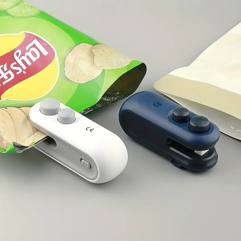 Machine à sceller les sacs avec batterie au lithium intégrée, machine à sceller les sacs portable rechargeable par USB pour snacks, chips, biscuits &Sacs en plastique – scelleuse portative avec de 2025 ? $10.99 –P2