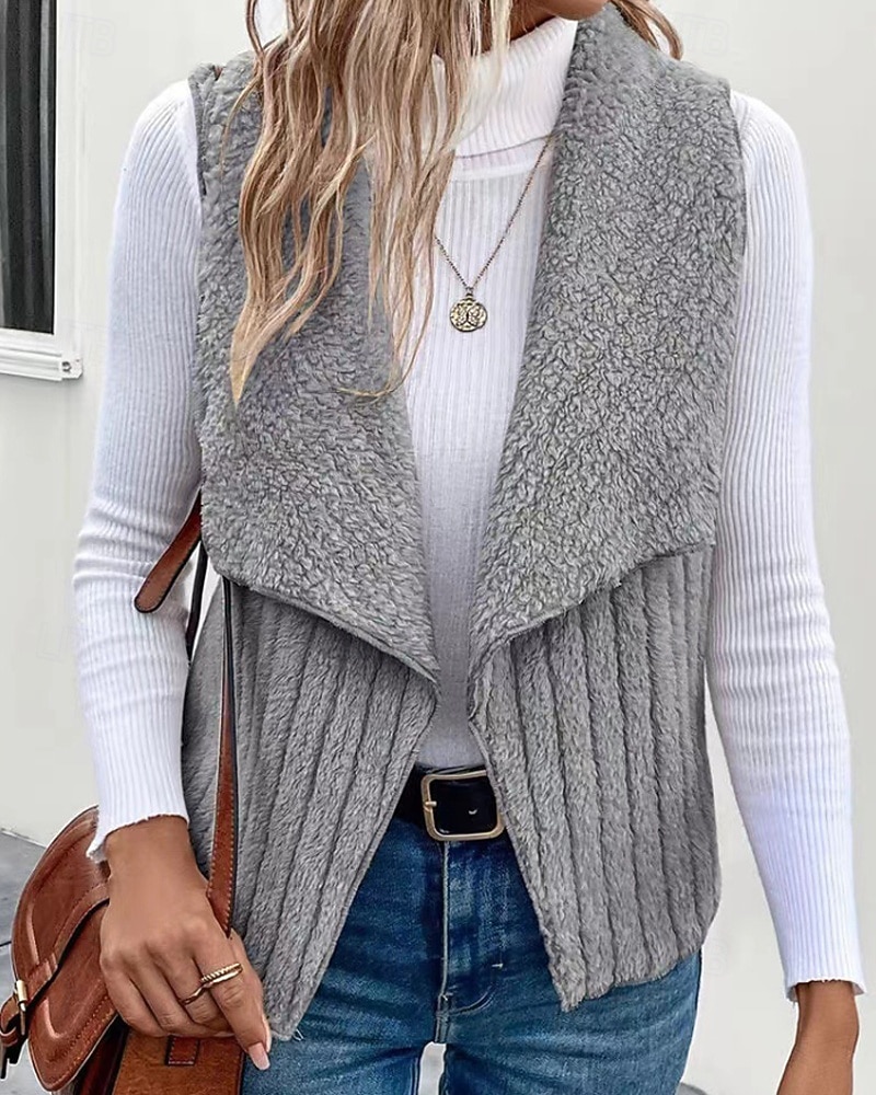 Femmes Gilet Chaud Confortable Fermeture éclair Occasionnel Uni Vacances Rue Occasionnel Tenue quotidienne Régulier Col Rabattu Coupe régulière Sans manches Vêtements d'extérieur Noir Blanche Bleu de 2026 ? $22.99 –P2