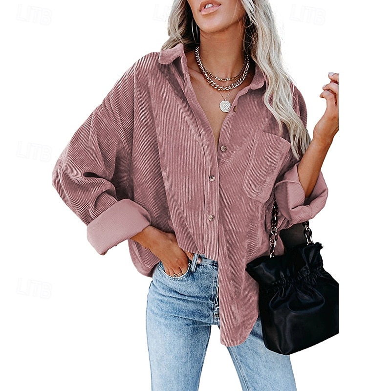 Dam Sherpajacka Bekväm Andningsfunktion Ficka Elegant Ledigt Slät Semester Gata Ledigt Dagliga kläder Enkelknäppt Normal Nedvikt Normal Långärmad Ytterkläder Vit Rodnande Rosa Rubinrött Vår Höst 2025 - $29.99 –P8
