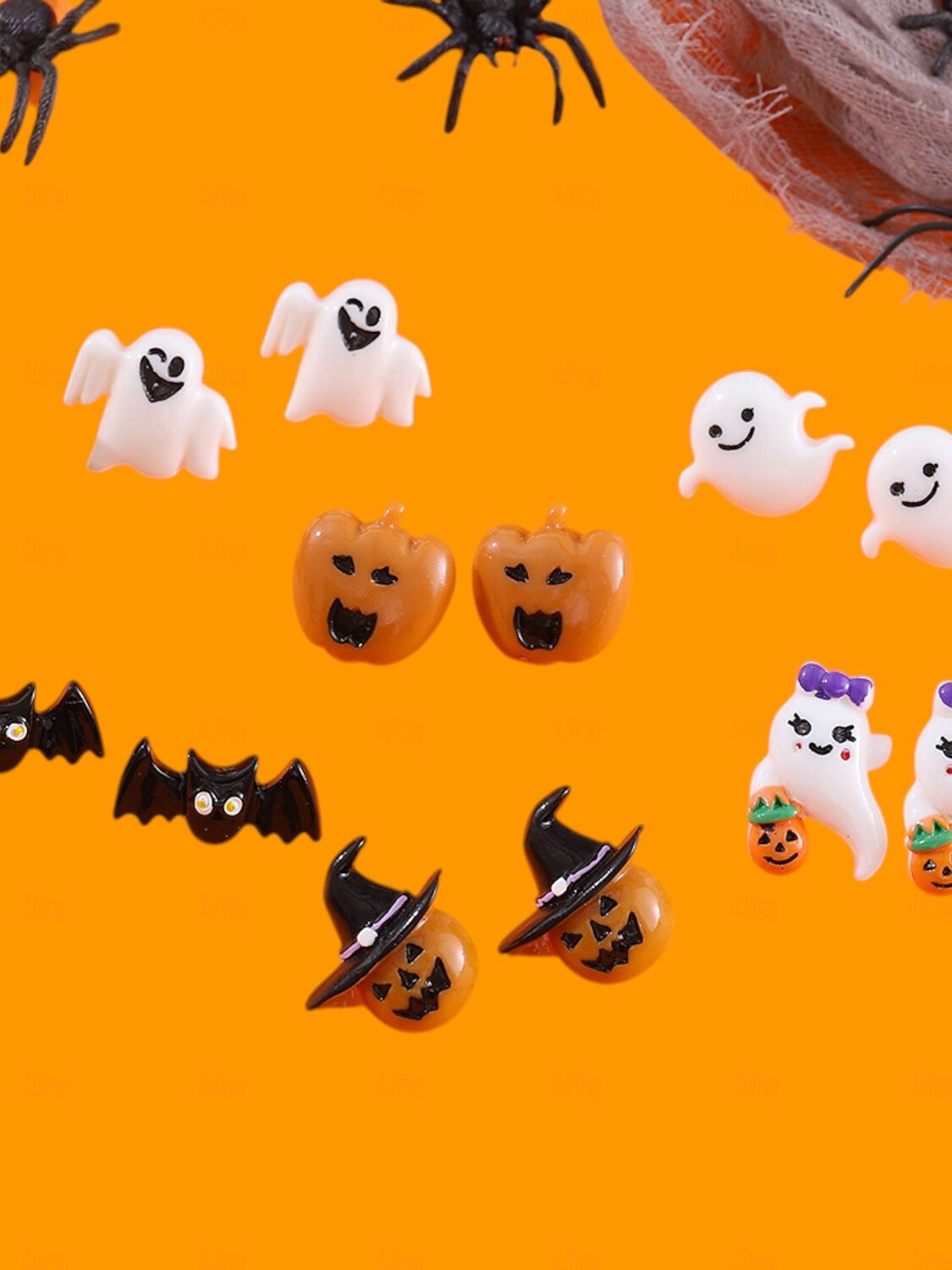 أقراط نسائية على شكل قرع وشبح الهالوين - أقراط متدلية لطيفة من الأكريليك لحفلات الهالوين 2025 - $11.99 –P7