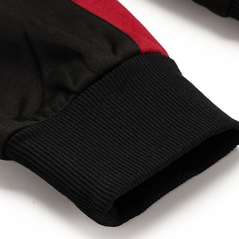 Homens Moletom Conjunto de roupas Colarinho Chinês Ao ar livre Diário Esportes Com Cordão Zip Up Bolsos Bloco de cor Preto Azul Marinha Cinzento Claro Poliéster Roupas Esportivas Moda Roupa de rua de 2025 por $49.99 –P11