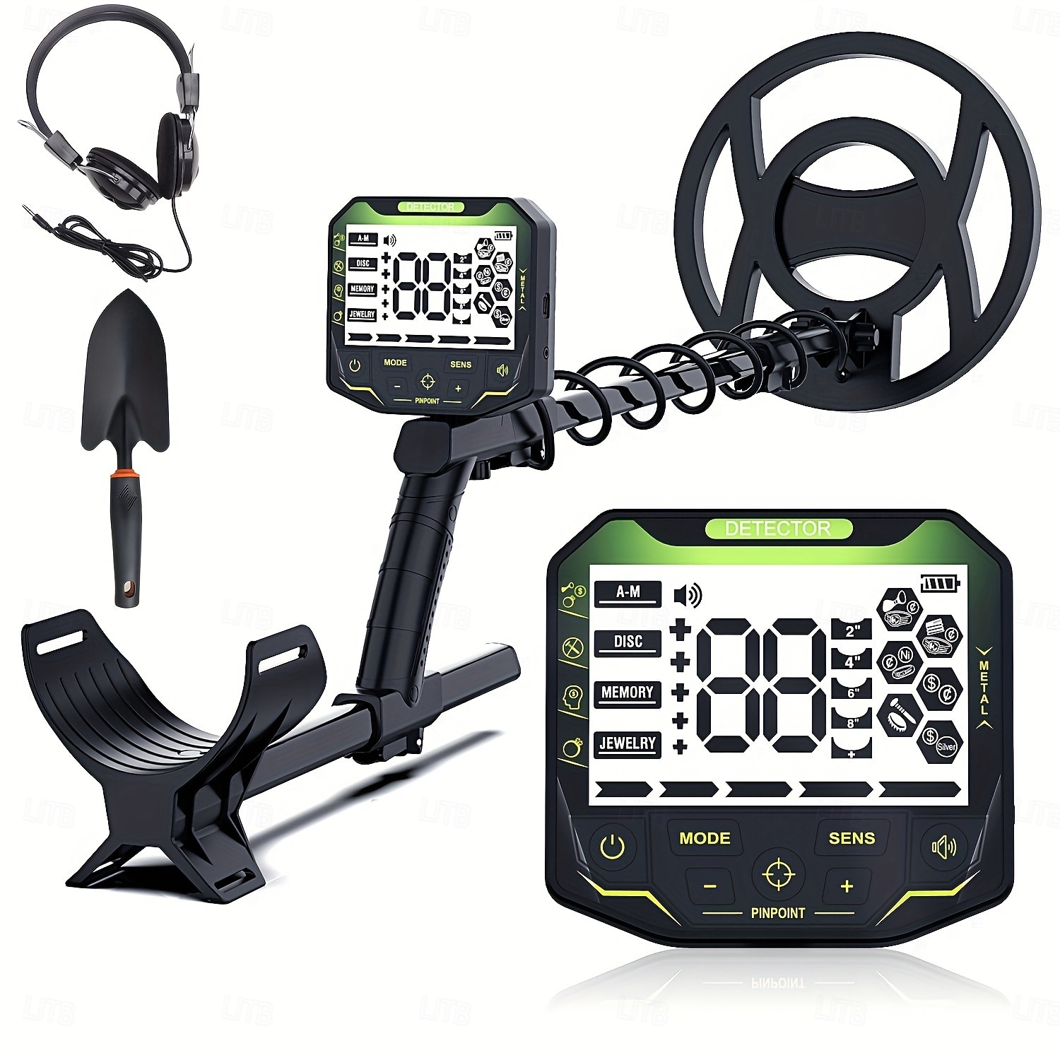 detector de metais profissional com bobina de 10" - posicionamento preciso e de alta definição para moedas &metais, display lcd, painel de controle ajustável (bateria não incluída) de 2025 por $604.39 –P11
