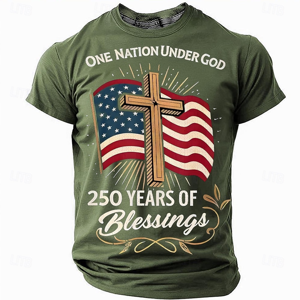 Men's America's 250th Anniversary T Shirt Short Sleeve T shirt 3D Print Crew Neck Shirt Daily Military Street Daily Blue Black Red Summer Spring Clothing Apparel S M L XL XXL XXXL 2026 - $19.99 –P2