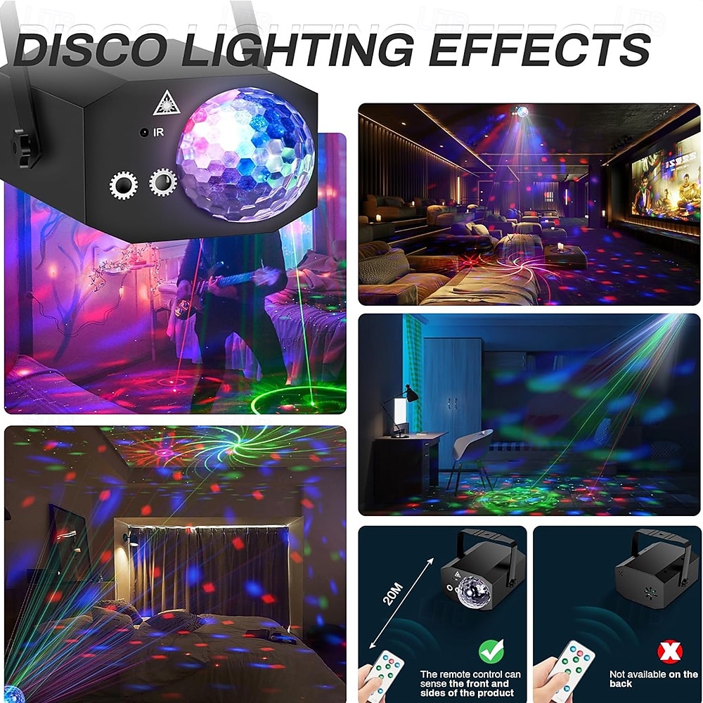 DJ Laser Party Lights Disco Light with RGB Strobe Light Show Music Sound Activated/Remote Control for DJ Parties Stage Karaoke Club Home Birthday 2026 - $62.99 –P3