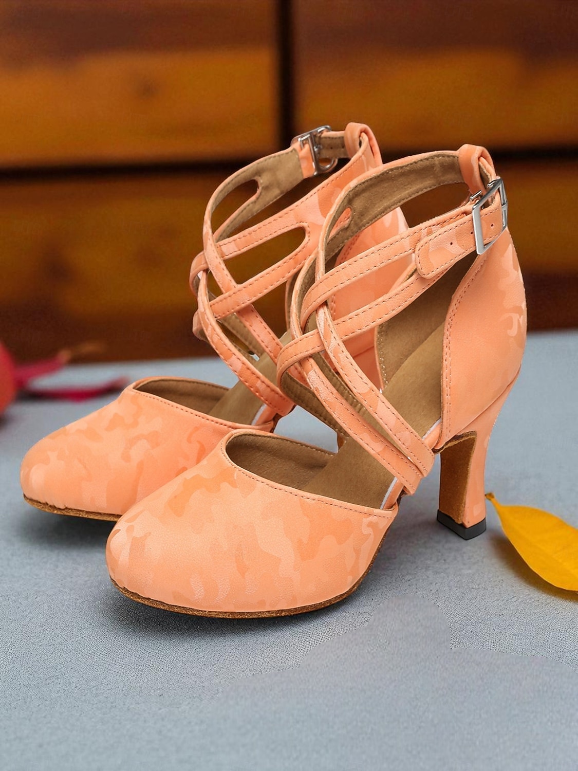 Roze dansschoenen met kruisbandjes voor dames - professionele ballroom latin hakken voor optredens en feestjes 2026 - $59.99 –P2
