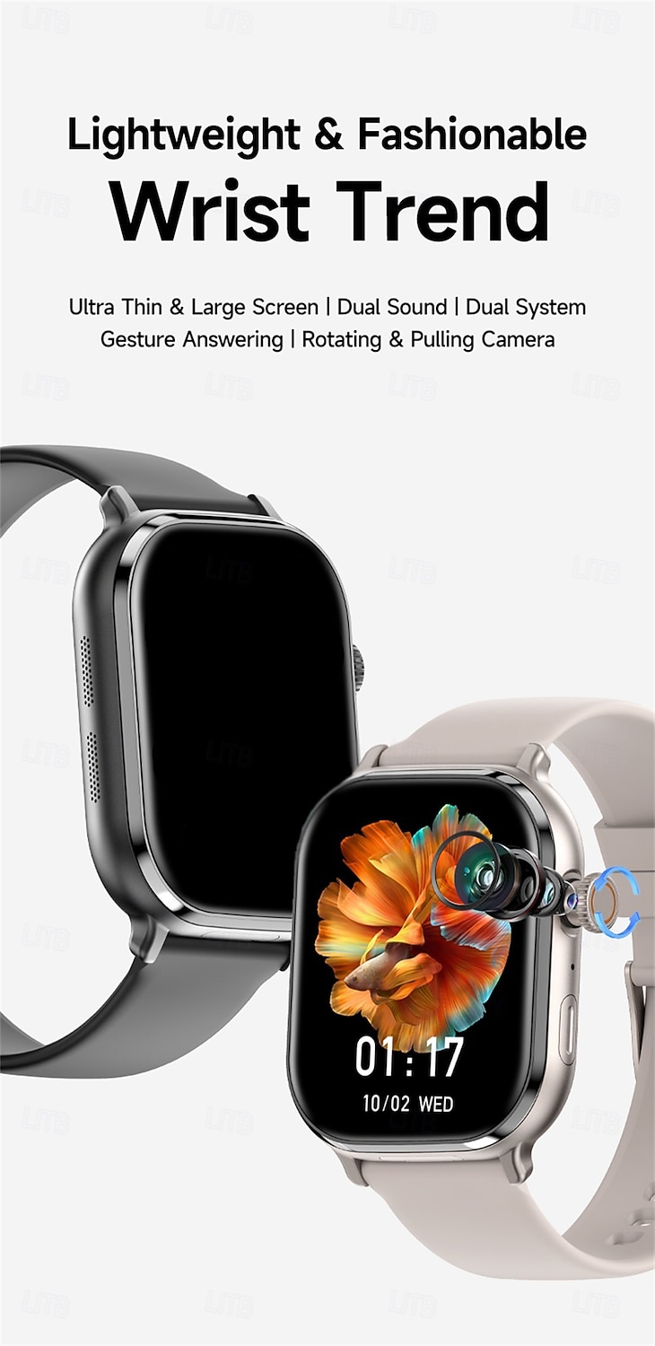 LM29 Montre intelligente 2.06 pouce Smartwatch Montre Connectée Bluetooth 4G Podomètre Rappel d'appel Moniteur d'Activité Compatible avec Android iOS Hommes GPS Longue Veille Appels Mains Libres IP68 de 2025 ? $89.99 –P1