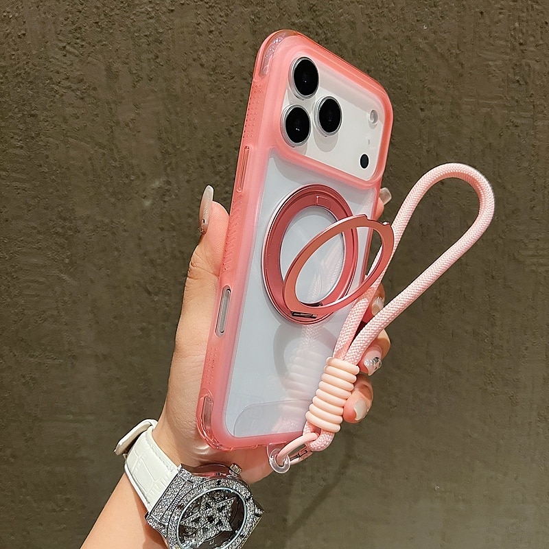 2025年 電話 ケース 用途 iPhone 17 Pro Max 17 Air 16 15 14 Pro Max Plus 13 Pro Max バックカバー ストラップ付き ワイヤレス充電をサポート キックスタンド レトロ風 TPU アクリル  コレクション – $21.99 –P8
