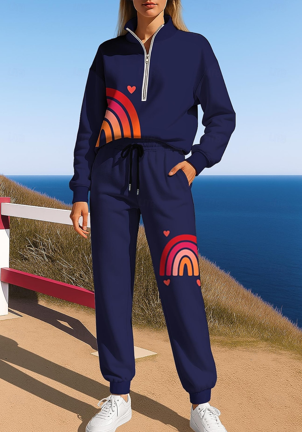 نسائي بدلة رياضية بذلة رياضة بذلة الهرولة رباط سحاب هندسي سترة وبنطلون رياضي مجموعة ملابس رياضية الربيع أزرق بحري داكن بنفسجي فاتح غير رسمي اكتشف - حل الخارج ناعم فضفاض كم طويل رياضة ألبسة رياضية 2025 - $37.99 –P3