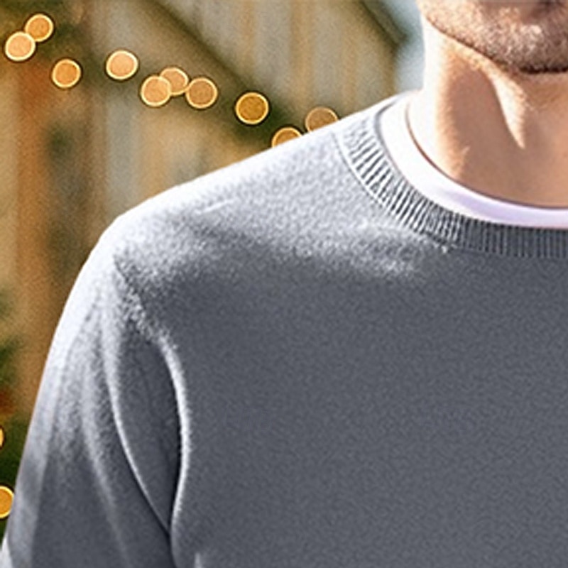 Herren Kleidungs Sweatshirt Wollpullover Pullover Jumper Crop-Pullover Gerippter Strick Regular Tops Gestrickt Einfach Rundhals Modern Zeitgenössische Arbeitskleidung Apparel Winter Schwarz Rot S M L 2026 - $26.99 –P7