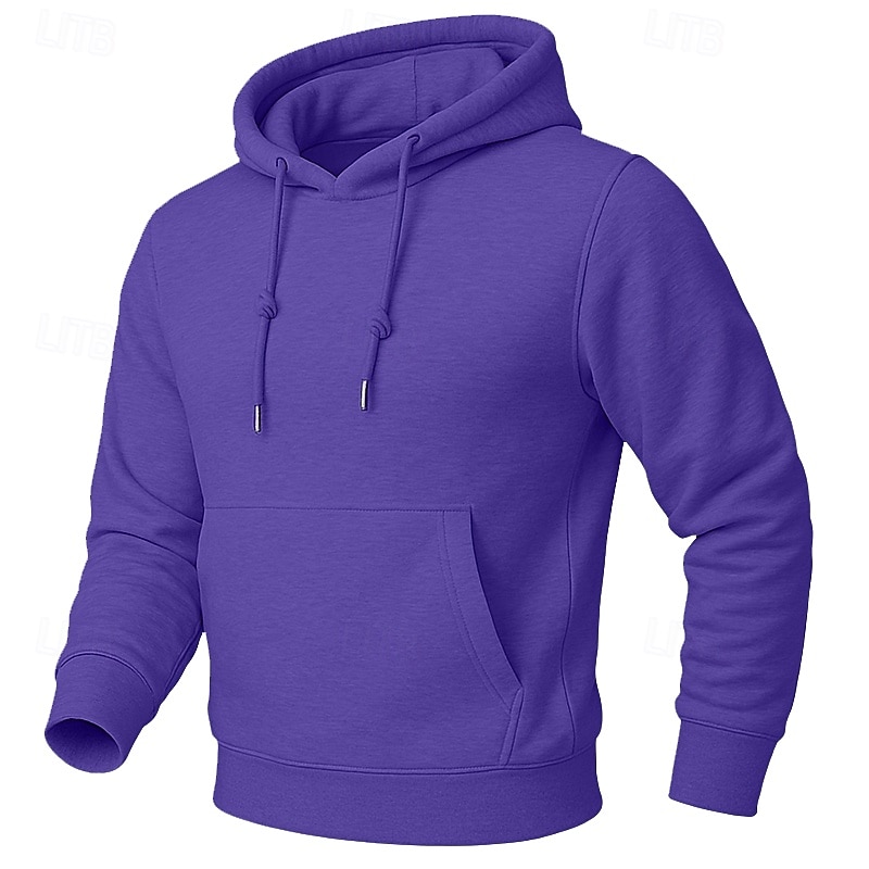 Męskie Bluza z Kapturem Bluza z kapturem Bluza z kapturem podszyta polarem Niebieski Morelowy Czarny Biały Żółty Kaptur Równina Kieszeń kangurka Sport i turystyka Codzienny Święto Poliester Moda 2025 - $9.49 –P15