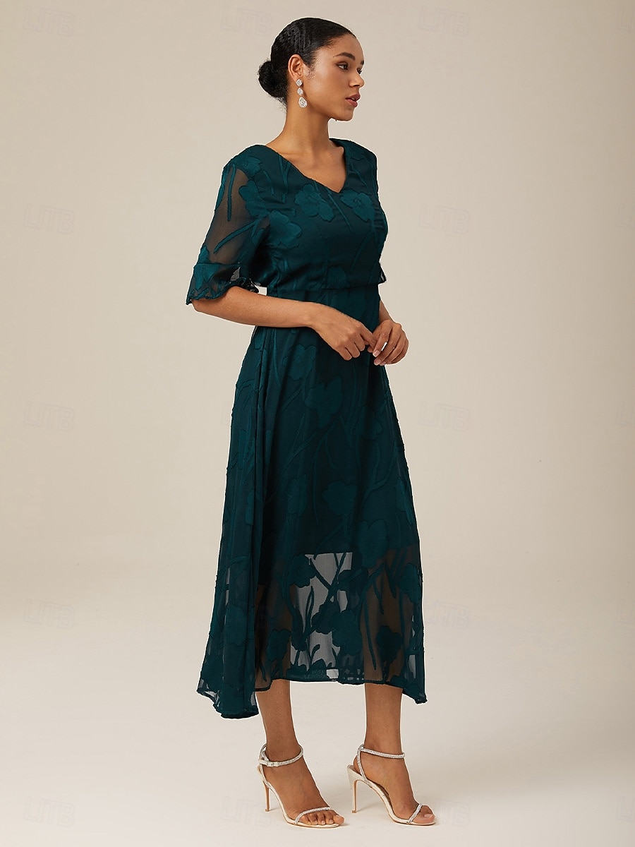 Dames Maxi-jurk Cocktail jurk Bruiloft gast jurk Semi-formele jurk A lijn jurk Elegant Werk Verjaardag Flutter mouw Bruiloft gast Cocktailparty Formele avonden Normale pasvorm Effen Kleur Effen Halve 2025 - $59.99 –P20