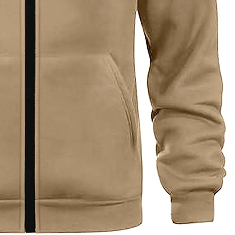 Per uomo Felpa con cappuccio Felpa con cappuccio a zip intera Rosso bordeaux Nero Bianco Blu marino Cammello Con Cappuccio Semplice Patchwork Blocco di colore Sport & Outdoor Casuale Quotidiano del 2025 a $27.99 –P9