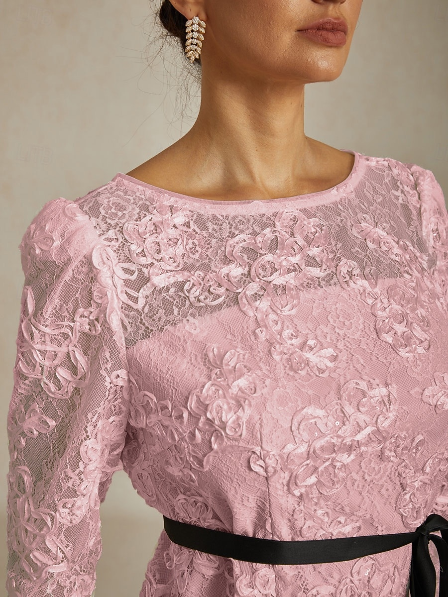Femmes Hauts en dentelle Fleuri Graphique Élégant Col Bateau Hauts Réguliers Rose pâle Été Printemps Automne de 2025 ? $89.99 –P2