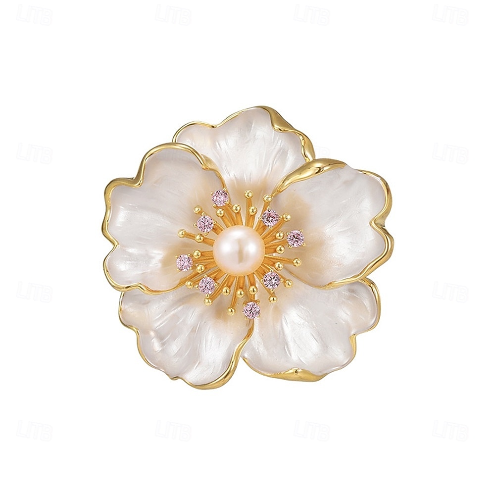 Nåler Klassisk Retro geometriske Blomst Elegant Mote Personalisert Enkel Brosje Smykker Hvit Til Bryllup Fest Gave Engasjement Skoleball Festival 2026 - $32.99 –P6