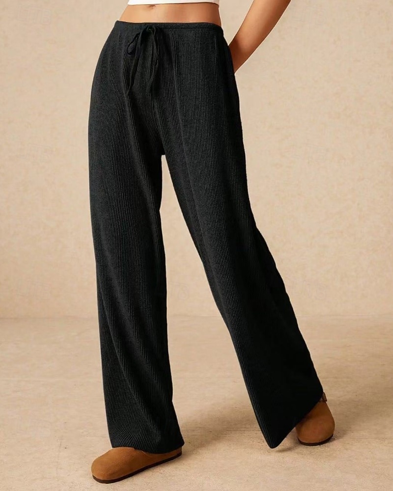 Per donna Culotte Gamba Larga Gamba larga Chinos Vacanza Vintage Streetwear Lunghezza intera Vita media Semplice Tasca Design con Coulisse Elastica Comodo Micro-elastico Alta elasticità All'aperto del 2025 a $18.99 –P13
