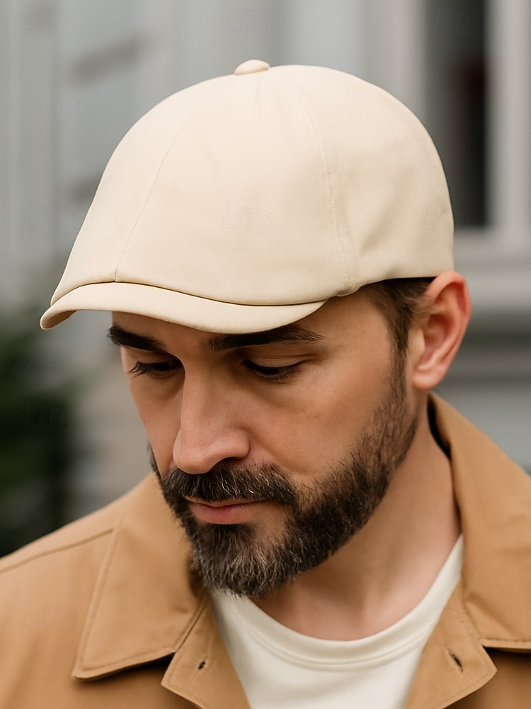 Herre bomullsflakhatt vintage avisboyhatt, justerbar Gatsby beretlue til julefester, vinterantrekk og hverdagsbruk 2026 - $11.99 –P1