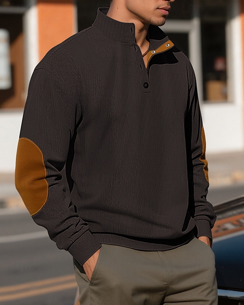 Homens Moletom Preto Verde Claro Verde Tropa Azul Marinha Azul Henley Bloco de cor Patchwork Desportos e Ar livre Diário Feriado Poliéster Roupa de rua Básico Casual Primavera Outono Roupa Moletons de 2025 por $24.99 –P19