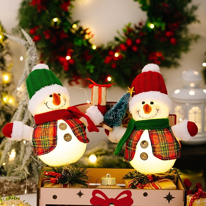 Christmas LED luminous snowman figurine indoor bedroom living room dining room study desk decoration light 8.27Inch 2025 - CAD $11.99 –P5