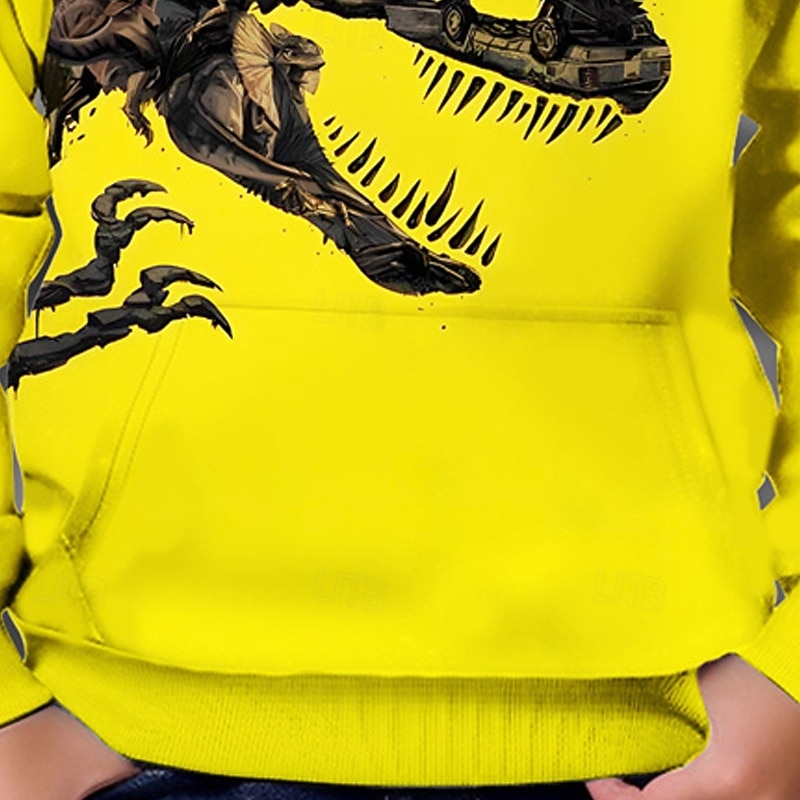 Хэллоуин Мальчики 3D Динозавр Толстовка Длинный рукав Весна Осень Мода Уличный стиль Дети 4-12 лет Капюшон на открытом воздухе Повседневные Стандартный 2025 - €16.84 –P3