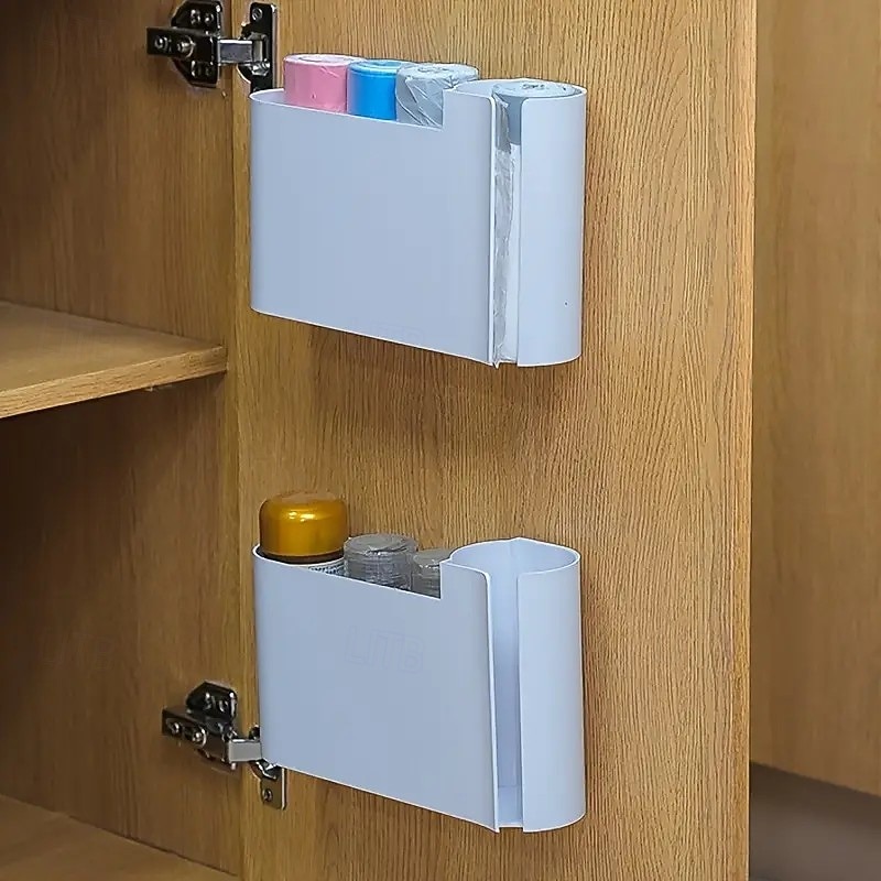 Müllbeutel-Organizer zur Wandmontage mit transparentem Fenster – Aufbewahrungsbox aus ABS-Kunststoff mit zwei Fächern für Küchenschränke, platzsparender Halter für Zuhause & Büro 2026 - $12.49 –P4
