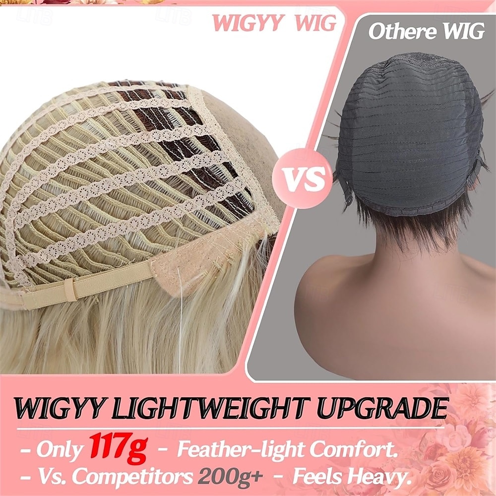 Парик боб пепельно-русый для белых женщин, короткий, синтетическое волокно, протеин, 12 дюймов, термостойкий, натуральный вид, легкий, повседневный 2026 - $21.99 –P5