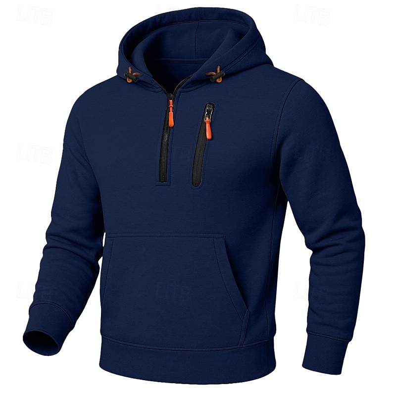 Men's Hoodie Quarter Zip Hoodie Tactical Hoodie Black White Army Green Navy Blue Khaki Hooded Plain Zipper Sports & Outdoor Casual Daily Streetwear Cool Sportswear Fall Spring &  Fall Clothing Apparel 2026 - $24.99 –P5