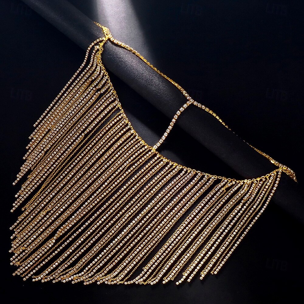 damemaske med strass-frynser - glitrende dusk-ansiktsmykke tilbehør til fest, festival, maskerade og klubbantrekk 2026 - $19.99 –P2