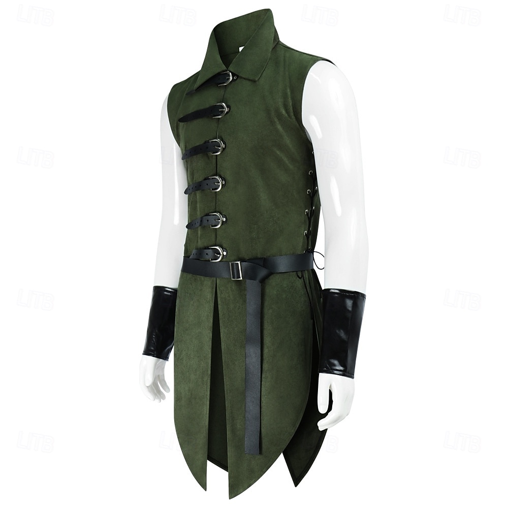 Retro Středověké Renesanční Zbraně a výzbroj Kamizelka Elf Viking Ranger Maškarní kostým Pánské Fantazie předvečer Všech svatých Karneval Výkon LARP Ren Faire Dospělí Vesta Pásek Kabelka na zápěstí 2025 - $39.99 –P1