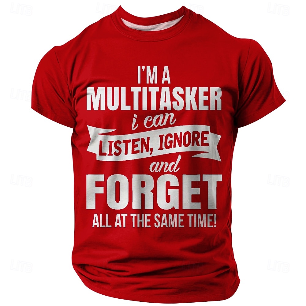 Herre Morsom Slang T skjorte Kortermet T skjorte 3D-utskrift Crew-hals Skjorte Mote Daglig Gate Daglig Svart Rød Blå Sommer Vår Klær S M L XL XXL XXXL 2025 - $17.99 –P2