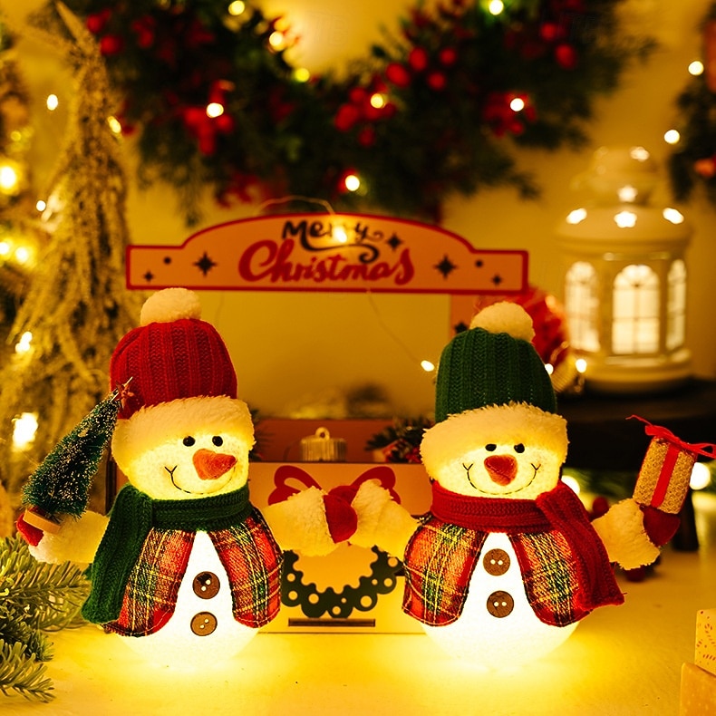 Christmas LED luminous snowman figurine indoor bedroom living room dining room study desk decoration light 8.27Inch 2025 - CAD $11.99 –P11