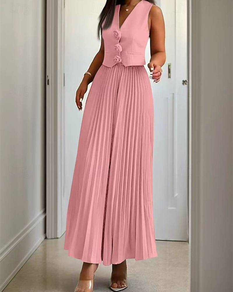 Femmes Robe Midi Robe Décontractée Robe Ensemble Robe en Satin Élégant Mode Moderne Extérieur Quotidien Sortir Coupe régulière Uni Sans manches Col en V Noir Rose Claire Vin Bleu Printemps Automne de 2025 ? $51.99 –P1