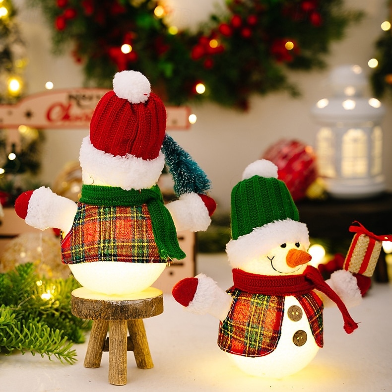 Christmas LED luminous snowman figurine indoor bedroom living room dining room study desk decoration light 8.27Inch 2025 - CAD $11.99 –P9