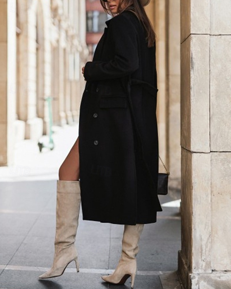 Női Hétköznapi dzseki Melegen tartani Kényelmes Zseb Gombok Divat Szabadtéri Sima Alkalmi Hétvége Egysoros Szokványos Hajtóka Normál Hosszú ujj Felsőruházat Fekete Fehér Arcpír rózsaszín Ősz Tél 2025 - $26.99 –P6