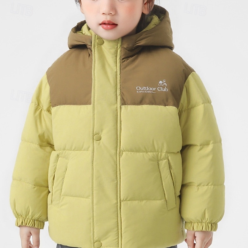Bambini Unisex Giacca in piuma Giacca con Cappuccio Giacca
