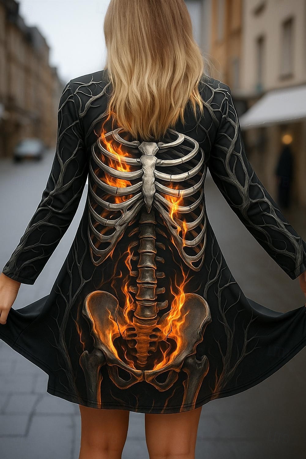 halloween dödskalle damkappa/scapes snabbtorkande lätt stickad aktiv överdriven 3d casual lång kraglös normal passform långärmad ytterkläder svart vit orange höst 2025 - $23.99 –P2
