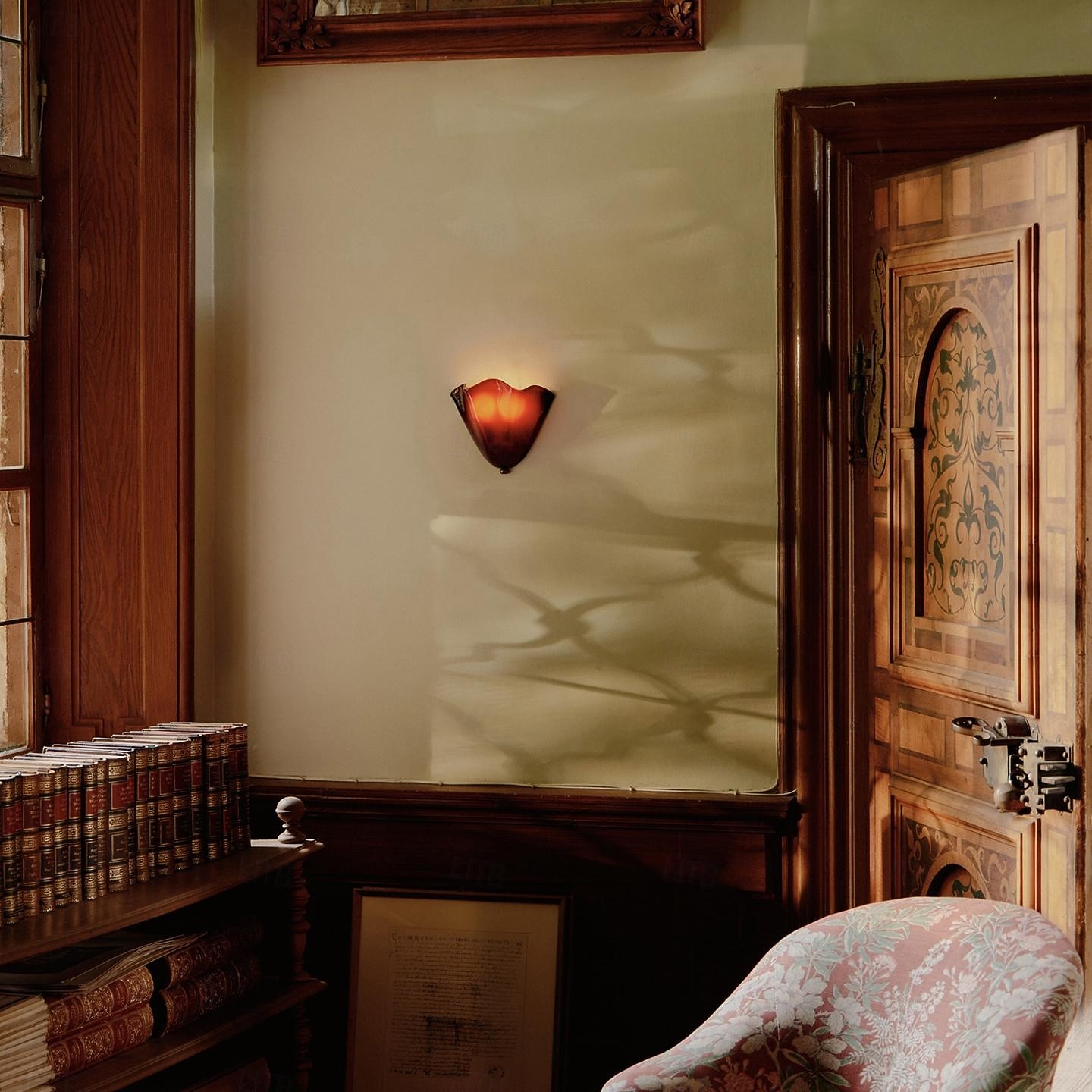 Flower Wall Lamp French Retro Wabi-Sabi Style Stained Glass Art Living Room Bedside Lamp Wall Lamp E14*2 110-240V 2026 - $232.29 –P4