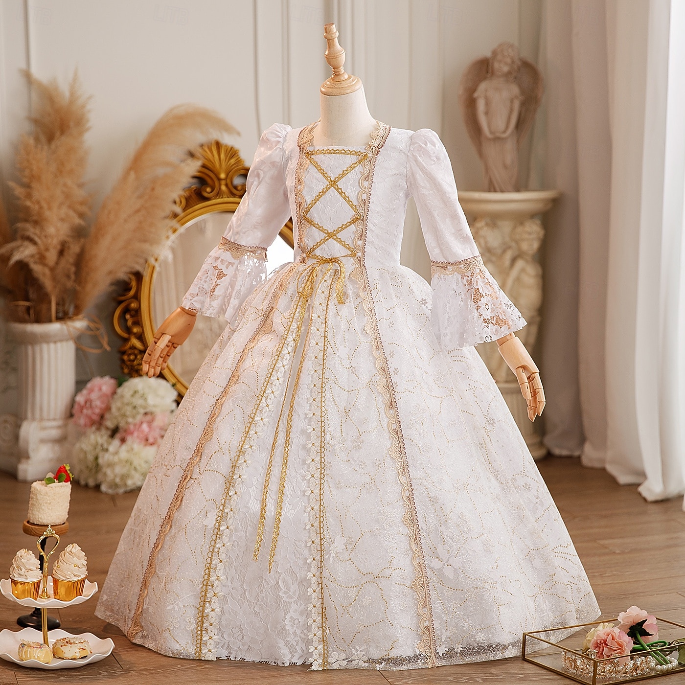 Рококо Стимпанк маскарадный Макси Костюм для вечеринки Аксессуары Летучая мышь Принцесса Бант Ретро С пышной юбкой Точка Маскарадный костюм Девочки Королевский Рождество Хэллоуин Карнавал 2025 - $178.99 –P2