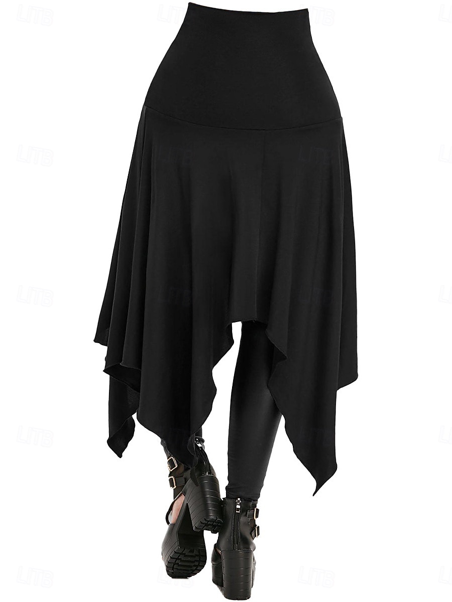 Per donna Vintage Principessa Casual Maxi Vita Alta Gonne Semplice Tasca Orlo asimmetrico Inelastico Quotidiano Feste Blu Vinaccia Nero Verde Primavera del 2026 a $21.99 –P6