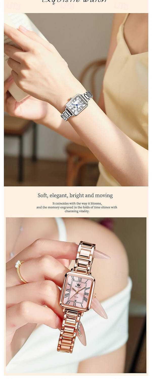 OLEVS 5641 Quartz Watch Woman Top Brand Original Waterproof Watch Mother's Day Gift for women Stainless Steel Strap Roman Scale Date Wristwatch 2026 - $35.99 –P7