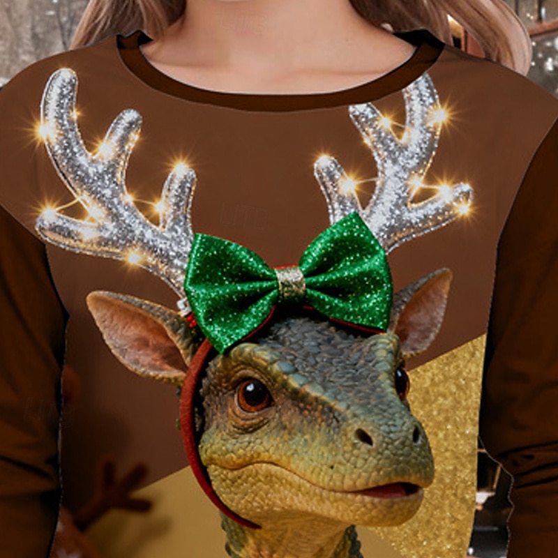 Christmas Girls' 3D Deer T shirt Tee Long Sleeve Spring Fall Fashion Basic Kids 4-12 Years Crew Neck Outdoor Casual Daily Regular Fit 2026 - $13.99 –P2