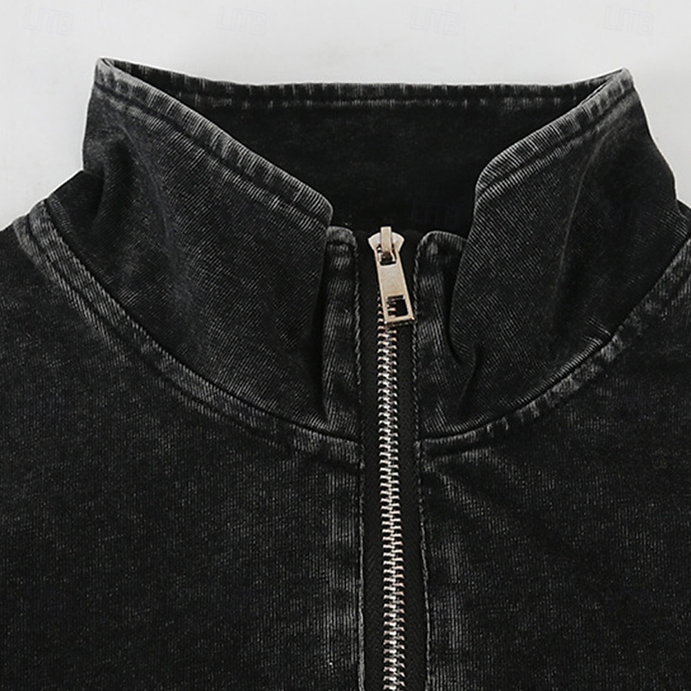 Per uomo Maglia Felpa con zip corta Nero Verde militare Verde scuro Grigio Mezza zip Semplice Sport & Outdoor Quotidiano Ferie Cotone Streetwear Essenziale Casual Primavera Autunno Abbigliamento del 2026 a $39.99 –P9