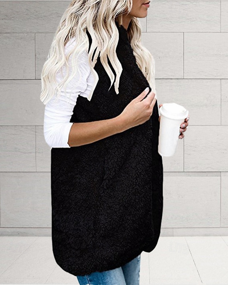 Per donna Gilet Confortevole Tasca Casual Tinta unica Vacanza Streetwear Casuale Abbigliamento quotidiano Regolare Felpa con Cappuccio Vestibilità regolare Senza Maniche Capispalla Nero Bianco Vino del 2025 a $19.79 –P2